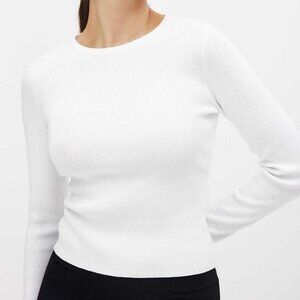 NA-KD White ribbed long sleeve top